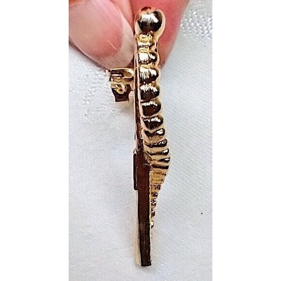 Rafaelian Signed AMERICAN FLAG Brooch Pin Gold Tone 1.75" x 1.25 inch Vintage - Picture 7 of 9